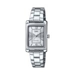Montre femme - casio - classique rectangulaire - acier inoxydable - tanche - quartz