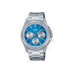 Montre pour homme - casio - cadran turquoise - acier inoxydable - rsistance 50m - quartz