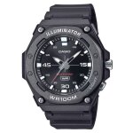 Montre sport - casio - w. r 100m - cadran noir - bracelet résine - led lumière Montre sport - casio - w. r 100m - cadran noir - bracelet résine - led lumière