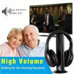 Casque audio tv sans fil pour personnes �g�es - transmission hf 2. 4g - confort optimal