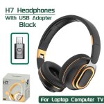 Casque bluetooth h7 tv casque sans fil avec adaptateur usb �couteurs antibruit st�r�o basse dj casque ...