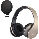 Casque bluetooth sans fil pliable casque audio stroavec micro intgr / micro sd / fm radio(gold)
