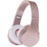 Casque bluetooth sans fil pliable casque audio stroavec micro intgr / micro sd / fm radio (or rose ...