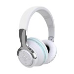 Casque bluetooth sur loreille sans fil led casque filaire st�r�o pliable avec microphone ? blanc