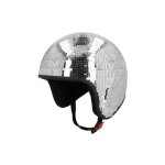 Casque boule  facettes argent disco adulte gris argent