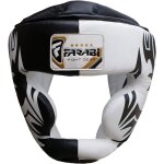 Casque de boxe - farabi sports - cuir nappa - protection tri - couche - mixte - blanc / noir Casque de boxe - farabi sports - cuir nappa - protection tri - couche - mixte - blanc / noir