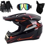 Casque cross avec gants / lunettes / masque casque motocross set casque moto vtt integral velo quad enduro ...