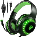 Casque gaming pour ps4 / ps5 / xbox one / pc / nintendo switch avec led lampe et stéréo basse micro anti ... Casque gaming pour ps4 / ps5 / xbox one / pc / nintendo switch avec led lampe et stéréo basse micro anti ...