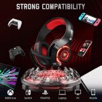 Casque de jeu - ps4 / xbox one - micro antibruit - led - basses st�r�o - avec tapis de souris rouge