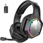 Casque gaming sans fil 24ghz casque gamer pour ps5 ps4 pc son surround 7. 1 casque avec micro antibruit ...