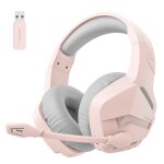 Casque gaming sans fil avec micro anti - bruit pour ps4 ps5 pc playstation 4 5 24g + bluetooth rose Casque gaming sans fil avec micro anti - bruit pour ps4 ps5 pc playstation 4 5 24g + bluetooth rose