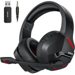 Casque gaming sans fil avec micro anti - bruit pour ps4 ps5 pc playstation 4 5 24g + bluetooth rouge