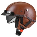 Casque jet moto homme femme - demi - casque vintage retro avec visière rétractable - doublure respirante ... Casque jet moto homme femme - demi - casque vintage retro avec visière rétractable - doublure respirante ...