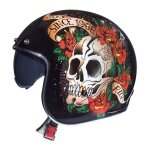 Casque jet mt helmets le mans 2 sv skull & roses a1 Casque jet mt helmets le mans 2 sv skull & roses a1