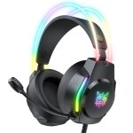 Casque de jeu avec micro pour pc ordinateur portable ps4 ps5 xbox switch rgb arc - en - ciel et son surround ...