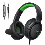Casque de jeu avec micro pour xbox xs xbox one ps4 ps5 pc et ns casque filaire - vert