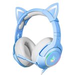 Casque de jeu pour ps4 ps5 xbox one (sans adaptateur) micro rtractable rgb son surround bleu