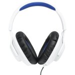Casque - micro gaming - jbl - quantum 100 playstation - filaire - multiplateforme - blanc / bleu
