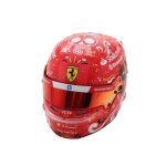 Casque miniature f1 - ferrari - carlos sainz - gp mexique 2024 - �chelle 1 / 5 - 7x5 cm - vitrine 85x85x85 ...