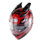 Casque modulable adulte mixte casque moto balade et sport et grand tourisme accessoire corne sur la tterouge ...