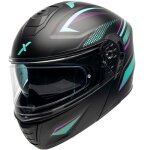 Casque moto modulable homologué modulable atlas horizon motoblouz adulte noir / turquoise / rose mat Casque moto modulable homologué modulable atlas horizon motoblouz adulte noir / turquoise / rose mat