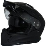Casque moto cross enduro v331 - sm noir mat avec visi�re et pare - soleil