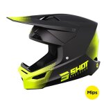 Casque moto cross shot race gear draw black fluo matt Casque moto cross shot race gear draw black fluo matt