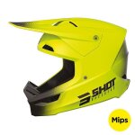 Casque moto cross shot race gear draw neon yellow matt