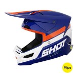 Casque moto cross shot race gear race iron blue orange glossy