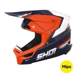 Casques moto cross shot race gear race tracer neon orange glossy