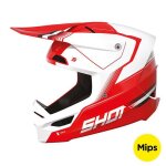 Casques moto cross shot race gear race tracer red glossy