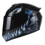 Casque de moto ecelen casque de moto personnalit� du pilote casque int�gral - bleu venin bleu venin#m ...