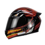 Casque de moto ecelen casque de moto personnalit du pilote casque intgral - loup de la nuit