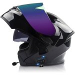 Casque moto homme et femme adultes casque de moto modulable bluetooth intgr moto double visire casque ...