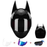 Casques de moto casques de moto pour hommes et femmes casques int�graux avec oreilles de chat cool certifi�s ...