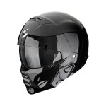 Casque moto modulable scorpion exo - combat ii solid - noir - l (59 / 60 cm)