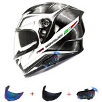 Casque moto modulaire bluetooth casque moto intgral homologu dot double haut - parleur intgr avec ...
