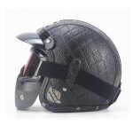 Casque moto de marque unisexe noir classique casque harley vintage de personnality casque moto noir noir ...