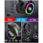 Casque pc gamer - xpert - h1200 - sans fil bluetooth - son 7. 1 - rgb rtroclair