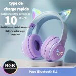 Casque sans fil pour enfants avec lumi�re led - 3 modes - pour enfants gar�ons filles et adultes - violet ...