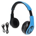 Casque sans fil stro antibruit pliable bluetooth pour tlphone portable pc voyage jeu bleu noir