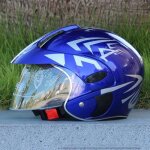 Casque de scooter protection enfant casque de moto pratique et confortable bleu d bleu#m