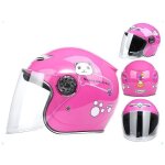 Casque de scooter protection enfant casque de moto de dessin anim� pratique et confortable - rose