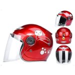 Casque de scooter protection enfant casque de moto de dessin anim� pratique et confortable - rouge