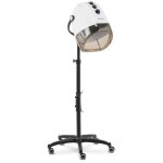 Casque s�che - cheveux fonction ionique sur pied 1 000 watts 70 �c acier inoxydable plastique blanc