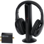 Casque tv st�r�o sans fil - laser genetics carron - noir - hi - fi - moniteur - radio fm
