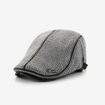 Casquette bret plate tricot homme - gris