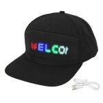 Casquette led programmable contr�le par application bluetooth chapeau led color� modifiable pour concert ...