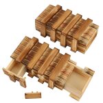 Casse - t�te bo�te en bois - 2 pi�ces avec 2 tiroirs secr�tes - jouet educatif - naturel �tiquette
