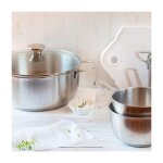 Casserole - bra - ancora - 20 cm - inox 18 / 10 - couvercle en verre tremp - compatible induction